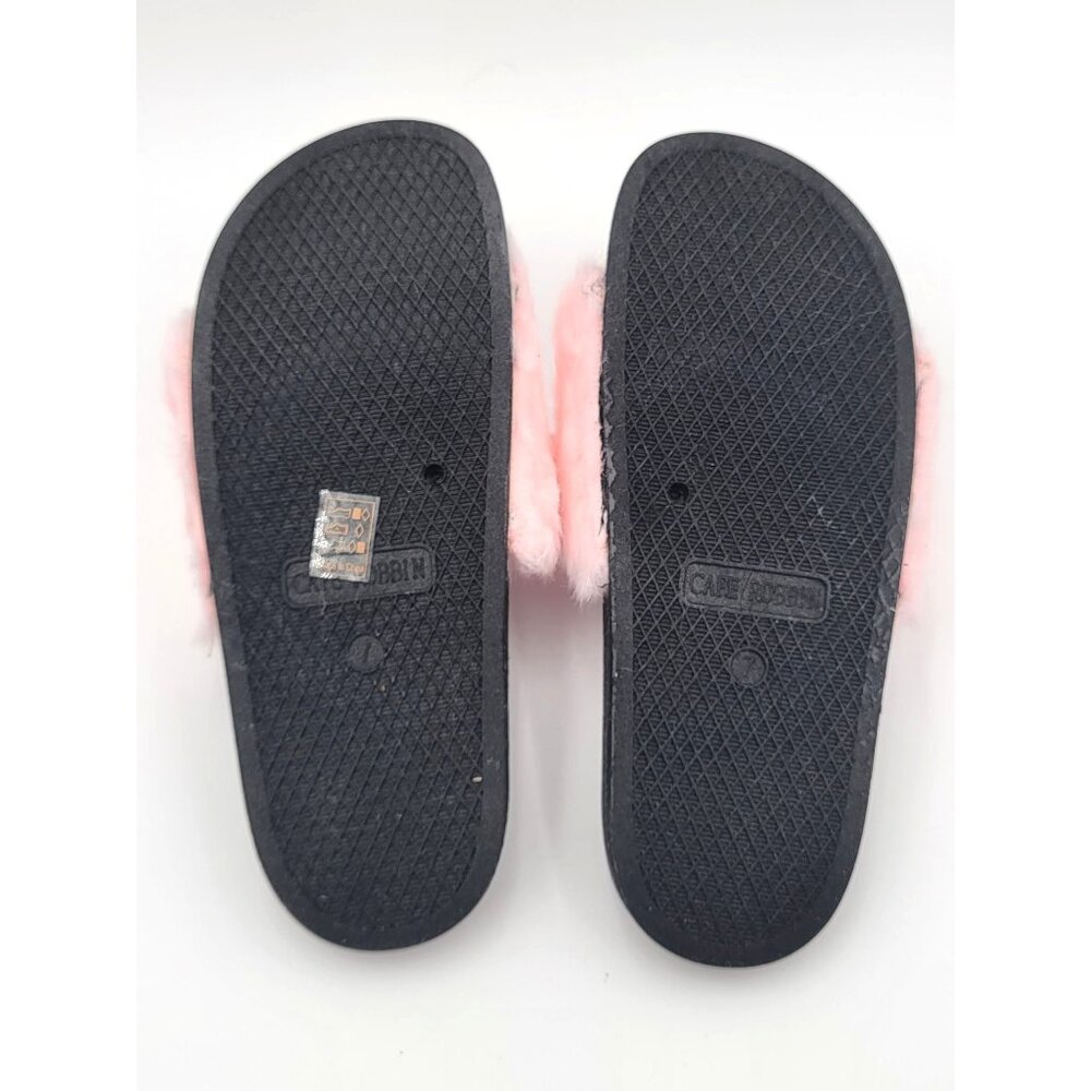 Cape Robbin Moira Women Slip On Skids Sandal Size 5 Pink Faux Fur & Pearl Accent - Picture 6 of 8